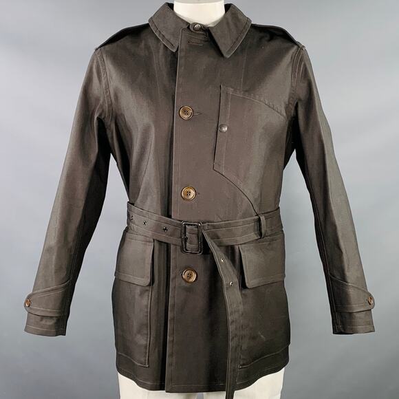 RRL by RALPH LAUREN Size L Sanders Brown Cotton Twill Belted Jacket - Picture 1 of 7